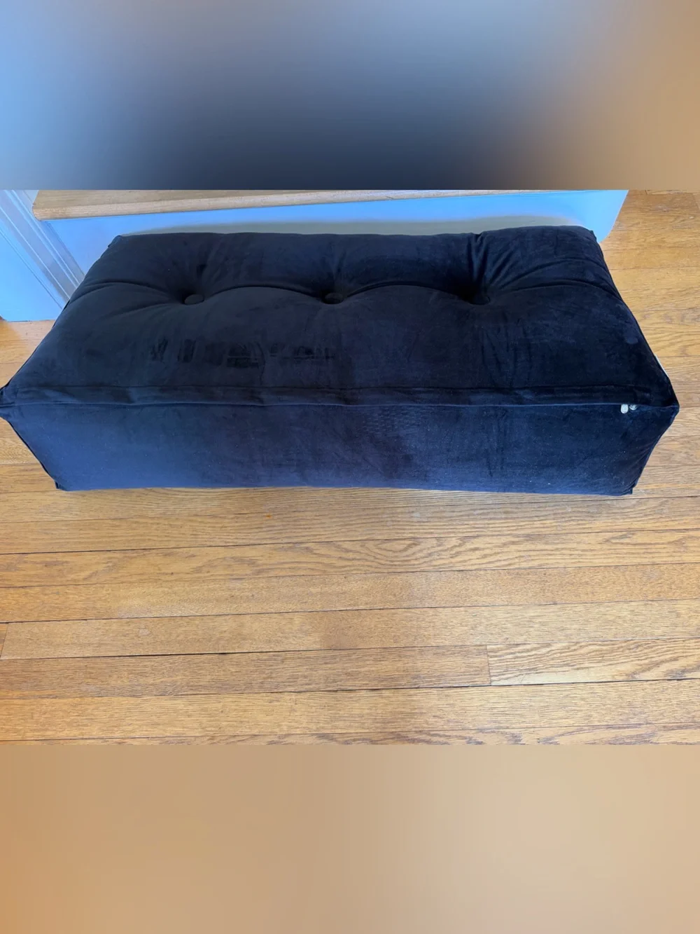 WOW Max Dorm Bed Wedge Reading Pillow Headboard in Black Velvet Material Twin Be
